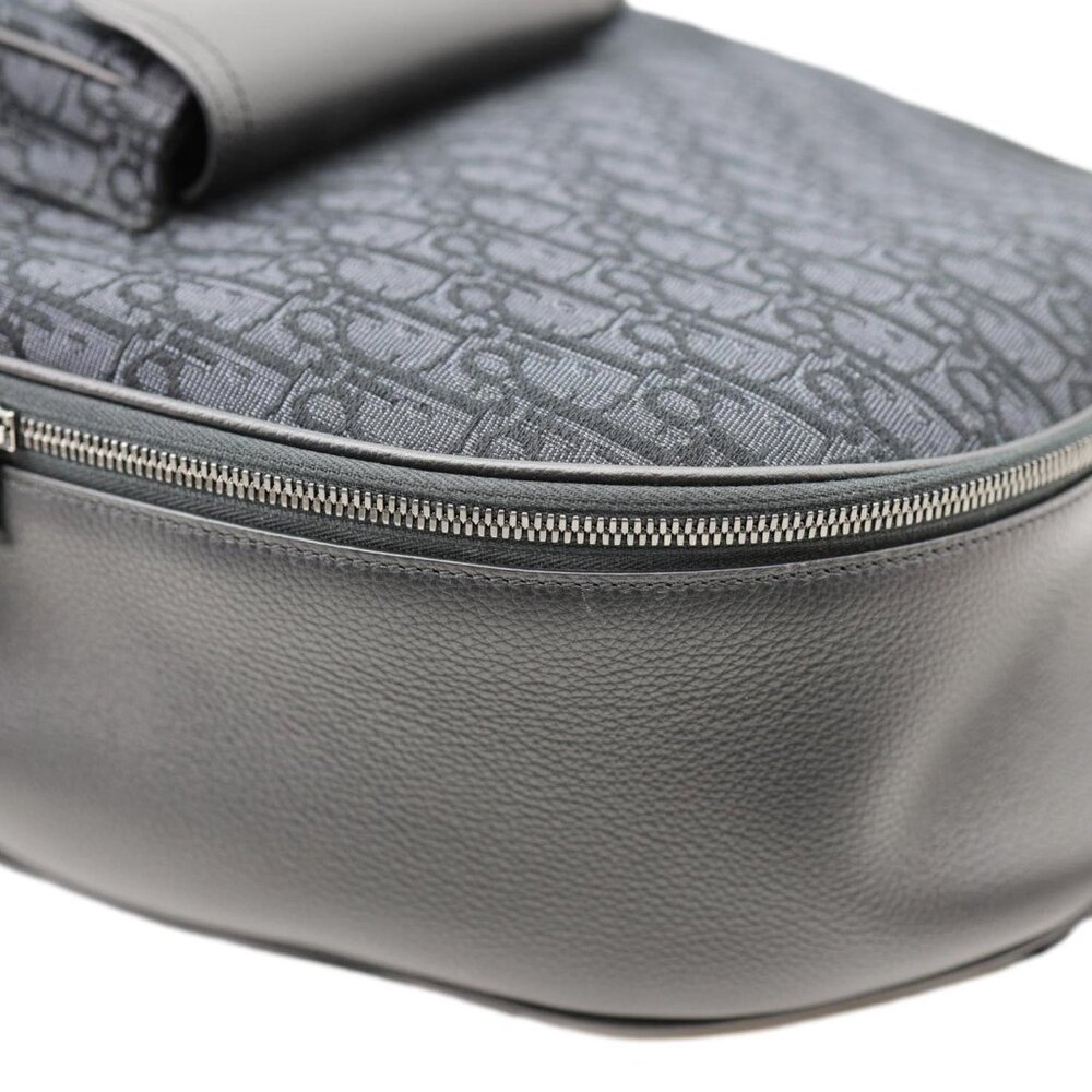 Christian Dior  Saddle Oblique Jacquard Canvas Zip Backpack Black - Picture 7 of 12
